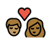 Bagaimana Kiss: Person, Person, Medium Skin Tone, Medium-Dark Skin Tone emoji terlihat di Openmoji.