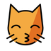 Bagaimana Kissing Cat emoji terlihat di Openmoji.