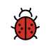 Bagaimana Lady Beetle emoji terlihat di Openmoji.