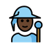 A quoi ressemblent les emoji Mage: peau foncée sur Openmoji.