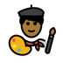 Jak wygląda emoji Mężczyzna artysta: karnacja średnio ciemna w Openmoji.