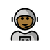 Bagaimana Man Astronaut: Medium-Dark Skin Tone emoji terlihat di Openmoji.