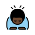 Bagaimana Man Bowing: Dark Skin Tone emoji terlihat di Openmoji.