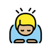 Bagaimana Man Bowing: Medium-Light Skin Tone emoji terlihat di Openmoji.