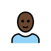 Bagaimana Man: Dark Skin Tone, Bald emoji terlihat di Openmoji.