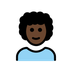 Bagaimana Man: Dark Skin Tone, Curly Hair emoji terlihat di Openmoji.