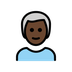 Bagaimana Man: Dark Skin Tone, White Hair emoji terlihat di Openmoji.