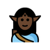 Bagaimana Man Elf: Dark Skin Tone emoji terlihat di Openmoji.