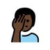 Bagaimana Man Facepalming: Dark Skin Tone emoji terlihat di Openmoji.