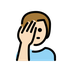 Bagaimana Man Facepalming: Light Skin Tone emoji terlihat di Openmoji.