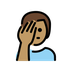 Bagaimana Man Facepalming: Medium Skin Tone emoji terlihat di Openmoji.