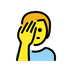 Bagaimana Man Facepalming emoji terlihat di Openmoji.