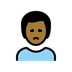 Bagaimana Man Frowning: Medium-Dark Skin Tone emoji terlihat di Openmoji.