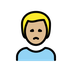 Bagaimana Man Frowning: Medium-Light Skin Tone emoji terlihat di Openmoji.