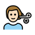 A quoi ressemblent les emoji Homme qui se fait couper les cheveux: peau claire sur Openmoji.