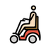 Bagaimana Man in Motorized Wheelchair: Light Skin Tone emoji terlihat di Openmoji.