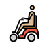 A quoi ressemblent les emoji Homme en fauteuil motorisé: peau moyennement claire sur Openmoji.