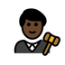 Bagaimana Man Judge: Dark Skin Tone emoji terlihat di Openmoji.