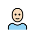 Bagaimana Man: Light Skin Tone, Bald emoji terlihat di Openmoji.