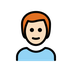 Bagaimana Man: Light Skin Tone, Red Hair emoji terlihat di Openmoji.