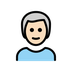 Bagaimana Man: Light Skin Tone, White Hair emoji terlihat di Openmoji.