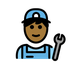 Bagaimana Man Mechanic: Medium-Dark Skin Tone emoji terlihat di Openmoji.