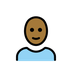 Bagaimana Man: Medium-Dark Skin Tone, Bald emoji terlihat di Openmoji.