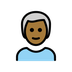 A quoi ressemblent les emoji Homme: peau mate et cheveux blancs sur Openmoji.