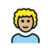 A quoi ressemblent les emoji Homme: peau moyennement claire et cheveux bouclés sur Openmoji.