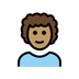 איך איש: גוון עור בינוני, שיער מתולתל emoji נראה על Openmoji.