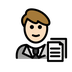 Bagaimana Man Office Worker: Light Skin Tone emoji terlihat di Openmoji.