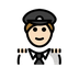 Bagaimana Man Pilot: Light Skin Tone emoji terlihat di Openmoji.