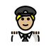 Jak wygląda emoji Mężczyzna pilot: karnacja średnio jasna w Openmoji.