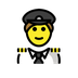 Bagaimana Man Pilot emoji terlihat di Openmoji.