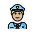 Bagaimana Man Police Officer: Medium-Light Skin Tone emoji terlihat di Openmoji.