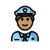 Jak wygląda emoji Mężczyzna policjant: karnacja średnia w Openmoji.