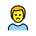 Bagaimana Man Pouting emoji terlihat di Openmoji.