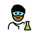 Bagaimana Man Scientist: Medium-Dark Skin Tone emoji terlihat di Openmoji.