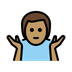 Bagaimana Man Shrugging: Medium Skin Tone emoji terlihat di Openmoji.