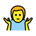 Bagaimana Man Shrugging emoji terlihat di Openmoji.