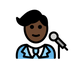 Bagaimana Man Singer: Dark Skin Tone emoji terlihat di Openmoji.