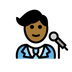 Bagaimana Man Singer: Medium-Dark Skin Tone emoji terlihat di Openmoji.