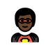 Bagaimana Man Superhero: Dark Skin Tone emoji terlihat di Openmoji.