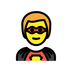 Jak wygląda emoji Mężczyzna superbohater w Openmoji.