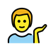 Jak wygląda emoji Mężczyzna z wystawioną dłonią w Openmoji.