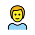 Bagaimana Man emoji terlihat di Openmoji.