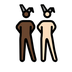 A quoi ressemblent les emoji Hommes avec des oreilles de lapin : peau foncée et peau claire sur Openmoji.