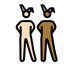 A quoi ressemblent les emoji Hommes avec des oreilles de lapin : peau claire et peau mate sur Openmoji.
