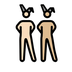 A quoi ressemblent les emoji Hommes avec des oreilles de lapin : peau claire et peau moyennement claire sur Openmoji.