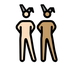 A quoi ressemblent les emoji Hommes avec des oreilles de lapin : peau claire et peau légèrement mate sur Openmoji.